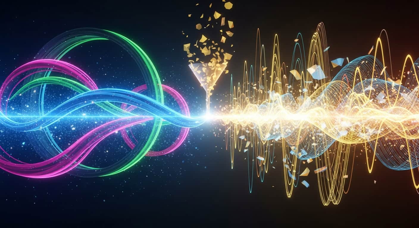 Abstract split screen of vibrant reels and dynamic video waves symbolizing Instagram vs TikTok for music promotion strategies and audience engagement